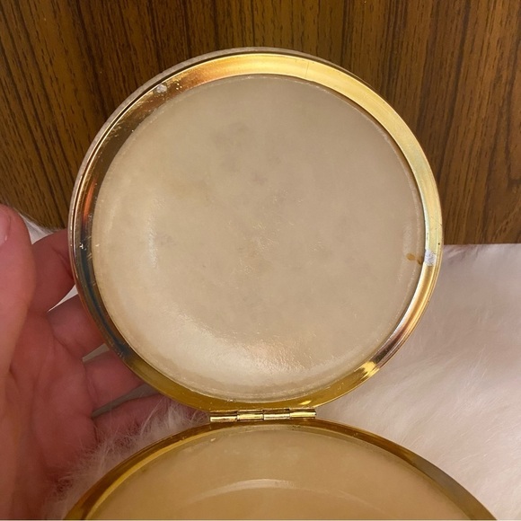 Vintage handmade alabaster floral round jewellery knickknack trinket ‎ container - Picture 6 of 13